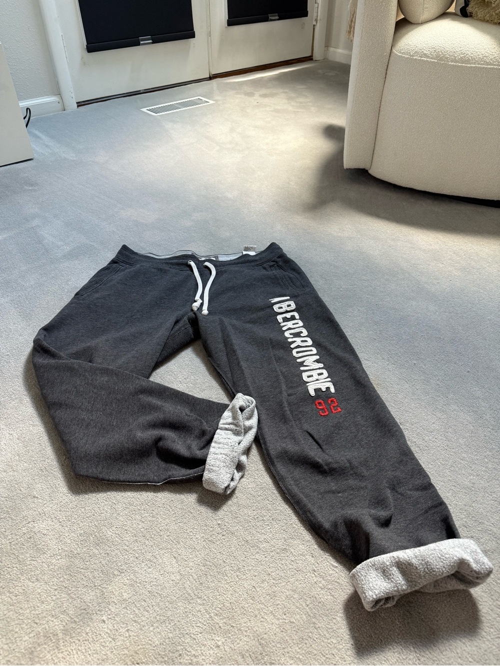 Vintage Abercrombie Gray Fleece Jogger Sweatpants